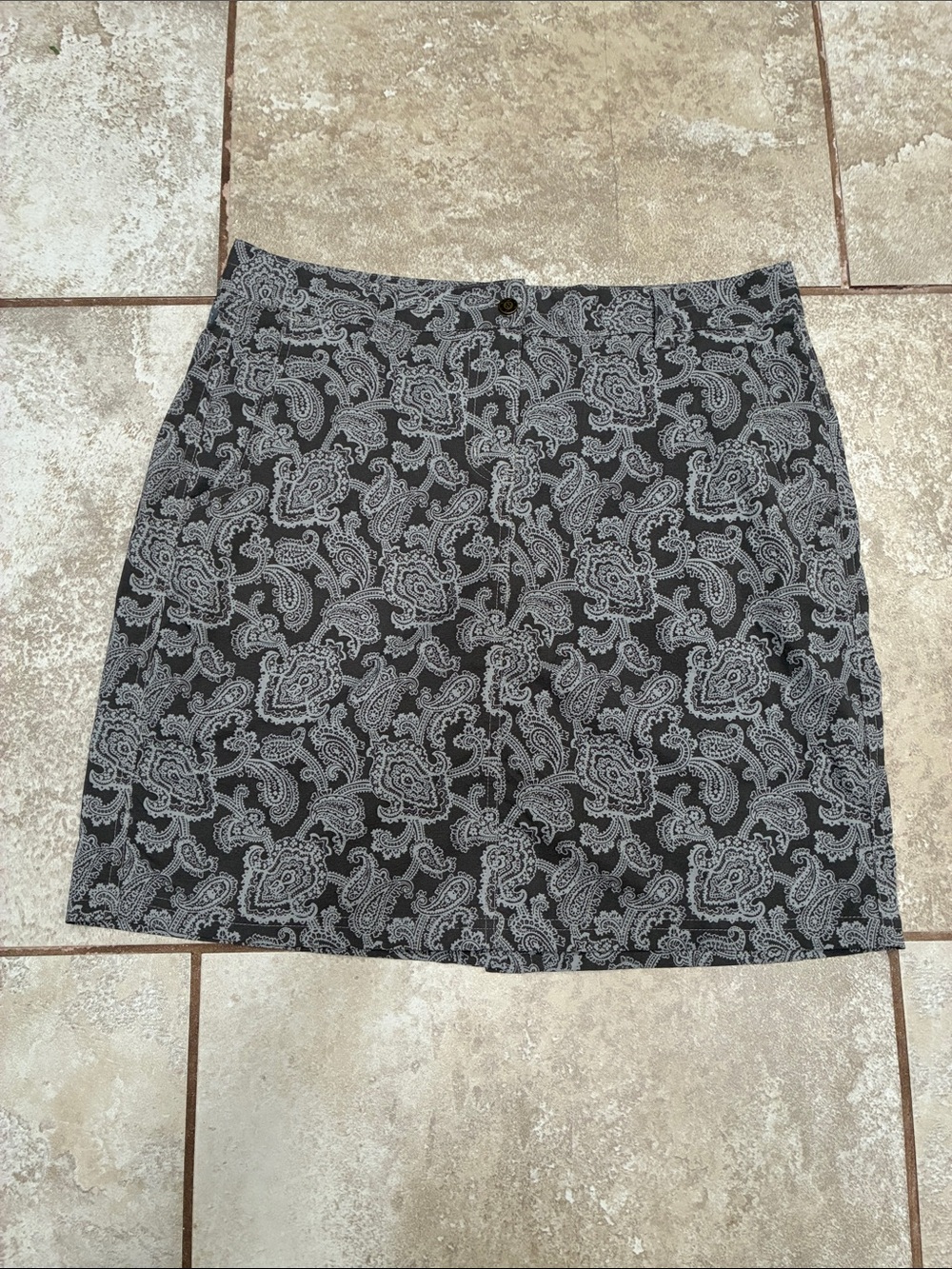 sahalie Black Paisley Mini Skirt